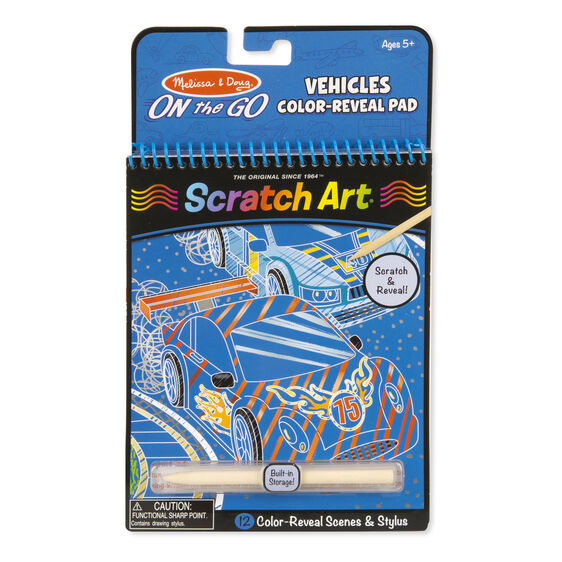 On the Go Scratch Art Color Reveal Pad - Vehicles